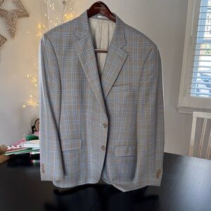 Peter Millar Light Blue Plaid Blazer